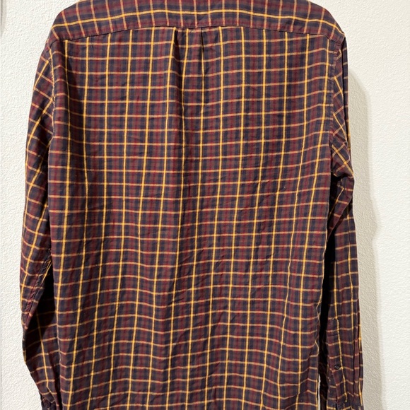 J. Crew Men's Plaid Shirt - Brown, Yellow, Red - Picture 8 of 8